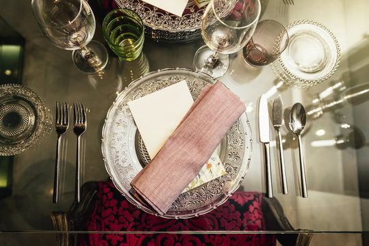Elegant Table Set of a Luxury Restaurant