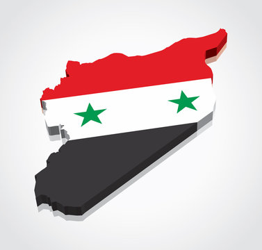 recommend clip art: 3D vector Flag Map of Syria