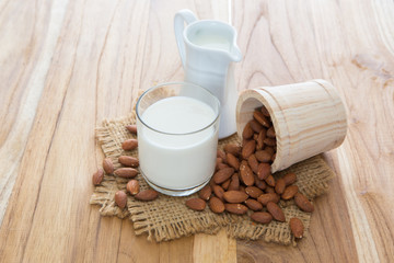 Almond milk with almond