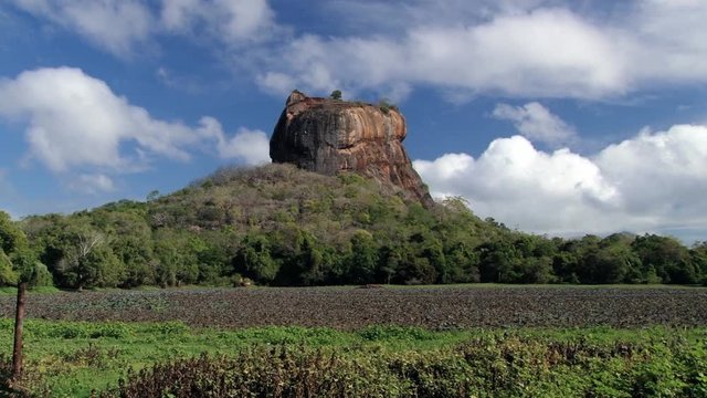 View to the Sigiriya rock fortress in Sri Lanka.