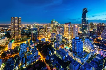 Foto op Canvas Bangkok cityscape in Thailand. Bangkok night view  © ake1150