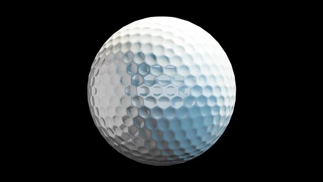 ゴルフボール　CG　10秒ループ素材(アルファチャンネル付き)