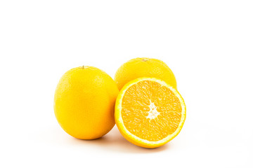 Fresh oranges isolated on white background