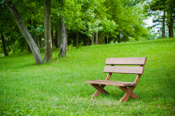 Fototapeta na wymiar romantic benches near lake