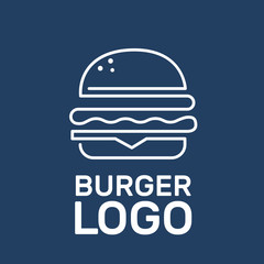 burger logo emblem in line style