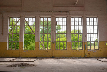 Windows in an abandoned complex