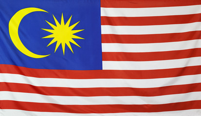  Malaysia Flag real fabric seamless close up