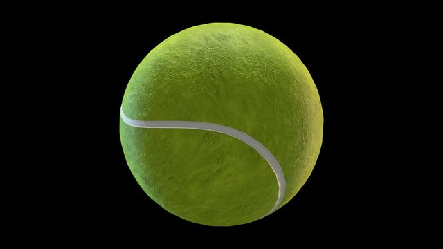 テニスボール　CG　10秒ループ素材(アルファチャンネル付き)