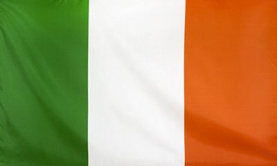  Republic of Ireland Flag real fabric seamless close up