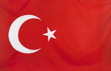  Turkey Flag real fabric seamless close up