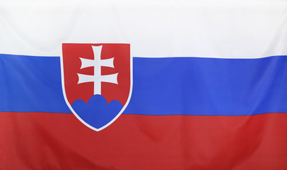 Slovakia Flag real fabric seamless close up