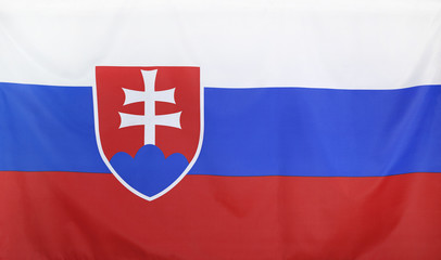 Obraz premium Slovakia Flag real fabric seamless close up