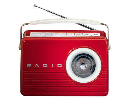 Red Retro Vintage Radio on white