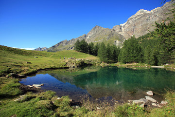 Valle d'Aosta,Cervinia,un lago.