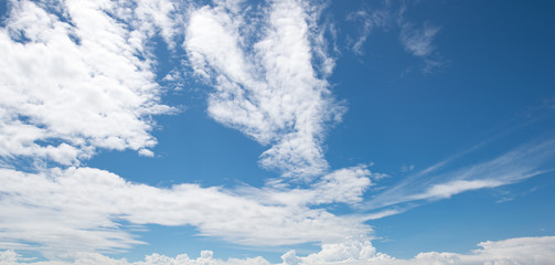  Cloudy sky blue background.
