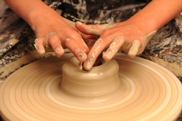 Pottery making close-up...