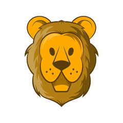 Head of lion icon, cartoon style
