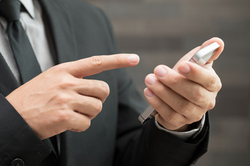 Businessman using mobile smartphone