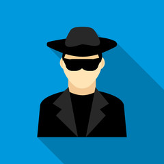 Detective icon, flat style
