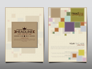 Vintage business technology annual report brochure flyer design template vector, Leaflet cover presentation abstract geometric background, modern publication poster magazine, layout in A4 size