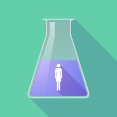 Long shadow chemical test tube with a female pictogram