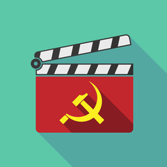 Long shadow clapperboard with  the communist symbol