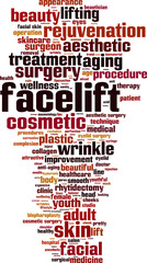 Facelift word cloud concept. Vector illustration