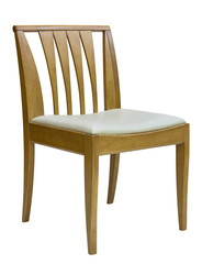 wooden chair isolated on white with clipping path