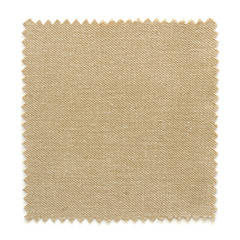 Natural fabric swatch samples isolated on white background