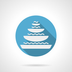 Tiered fountain round flat vector icon