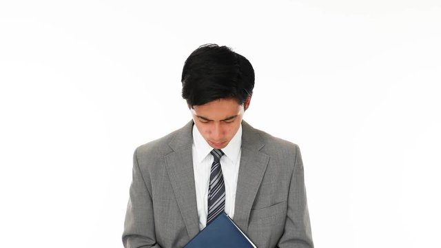 疲れた様子のビジネスマン