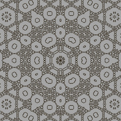 Texture on Grey. Element for Design. Ornamental Backdrop. Pattern Fill. Ornate Floral Decor for Wallpaper. Traditional Decor on Background