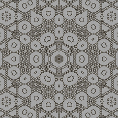 Texture on Grey. Element for Design. Ornamental Backdrop. Pattern Fill. Ornate Floral Decor for Wallpaper. Traditional Decor on Background