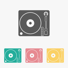 disk jockey turntable icon