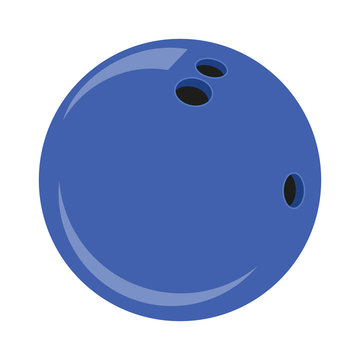 Flat icon bowling ball with shadow. Game icon. Vector illustration.