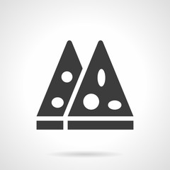 Pizza slices glyph style vector icon