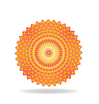 Abstract orange flower pattern logo