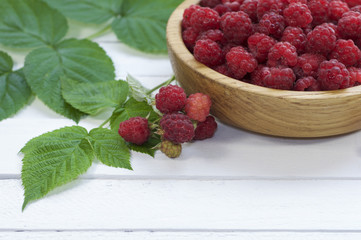 ripe red raspberries
