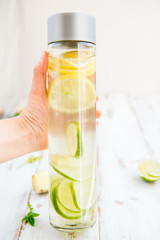 Detox Infused Water with Lemon, Lime, Ginger Lemonade