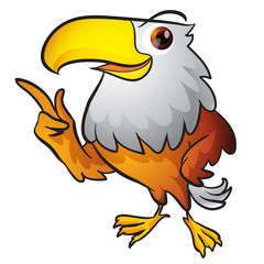 Eagle Mascot,Cartoon eagle posing,Eagle Mascot pointing,Smart Eagle Mascot presenting