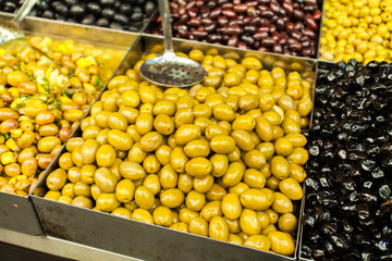 Olives in the Mahane Yehuda Market in Jerusalem.