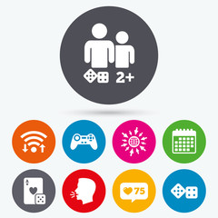 Gamer icons. Board games players.