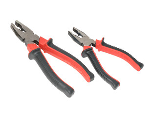 Obraz premium two red and black pliers isolated