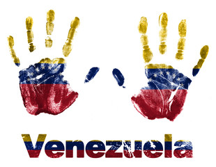 Handabdr&uuml;cke mit Flagge Venezuela