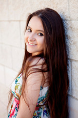 Fototapeta premium Spanish brunette girl with long hair