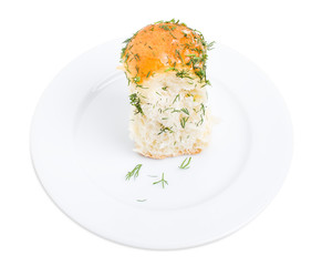 Ukrainian garlic bread with fresh dill.