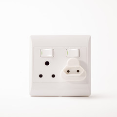 South African Electric Double Wall Plug with Adapter