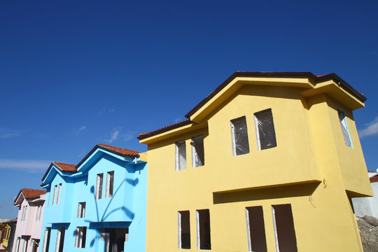 colorful new homes in Odunpazari, Turkey