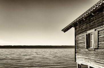 old wooden boathouse