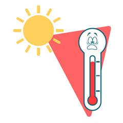 Thermometer indicates high temperature